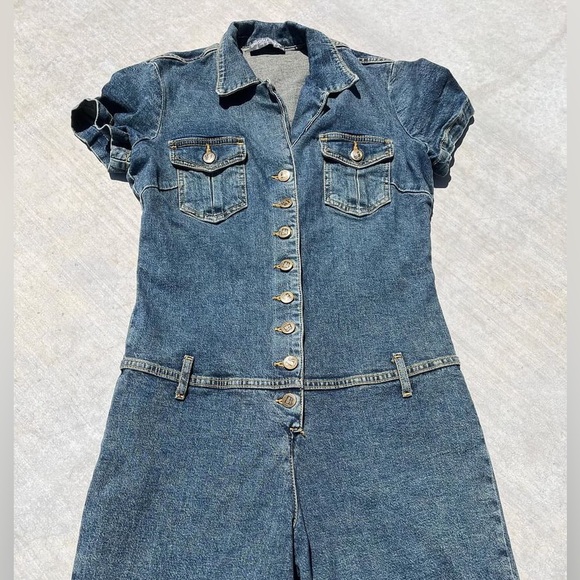 Y2K Bisou Bisou Full Denim Jumpsuit- Size Medium - Picture 6 of 9